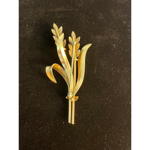 VTG Wheat Sheath Stalk Brooch Gold Tone Farmer Sourdough Baker Homemaker - Picture 5 of 5